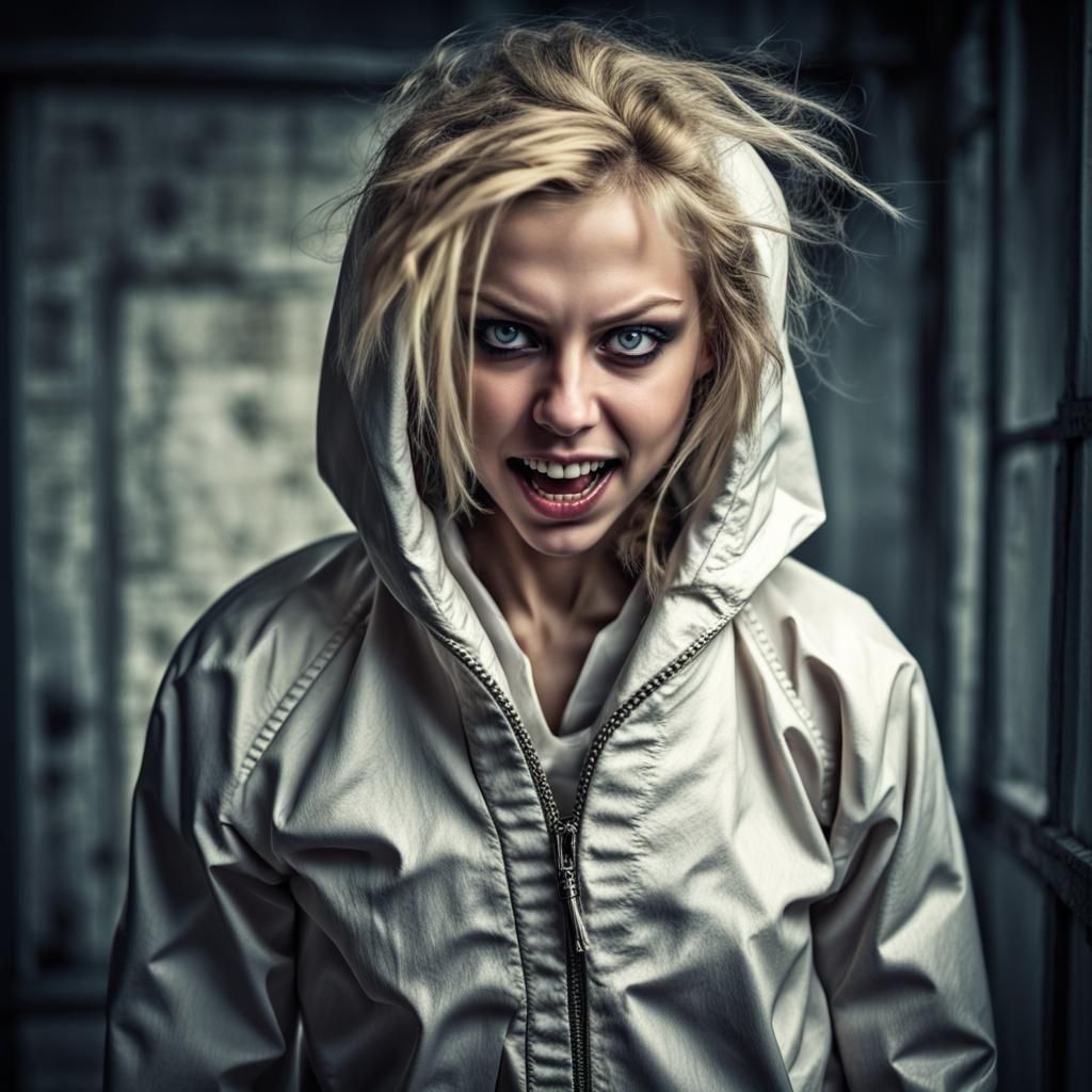 Hyperrealistic Blonde with a Devious Smile