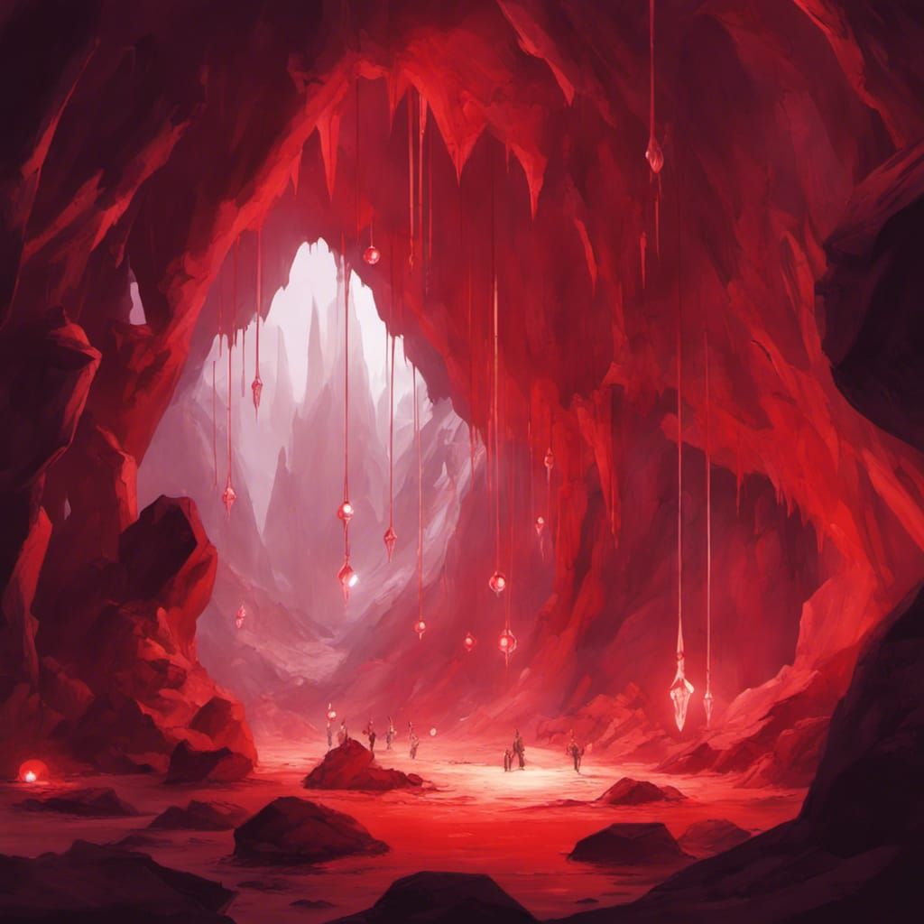Terrifying Red Cave Domain Expansion in Graffiti Art