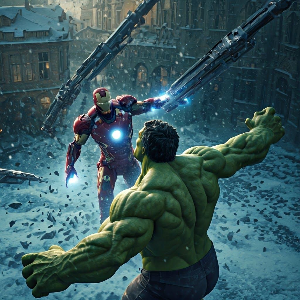 Iron Man vs Hulk Epic Prague Battle