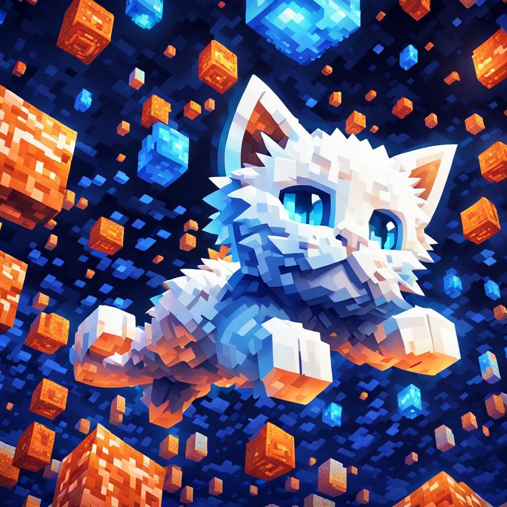 Minecraft Kitten Tail in Detailed Pixel Art