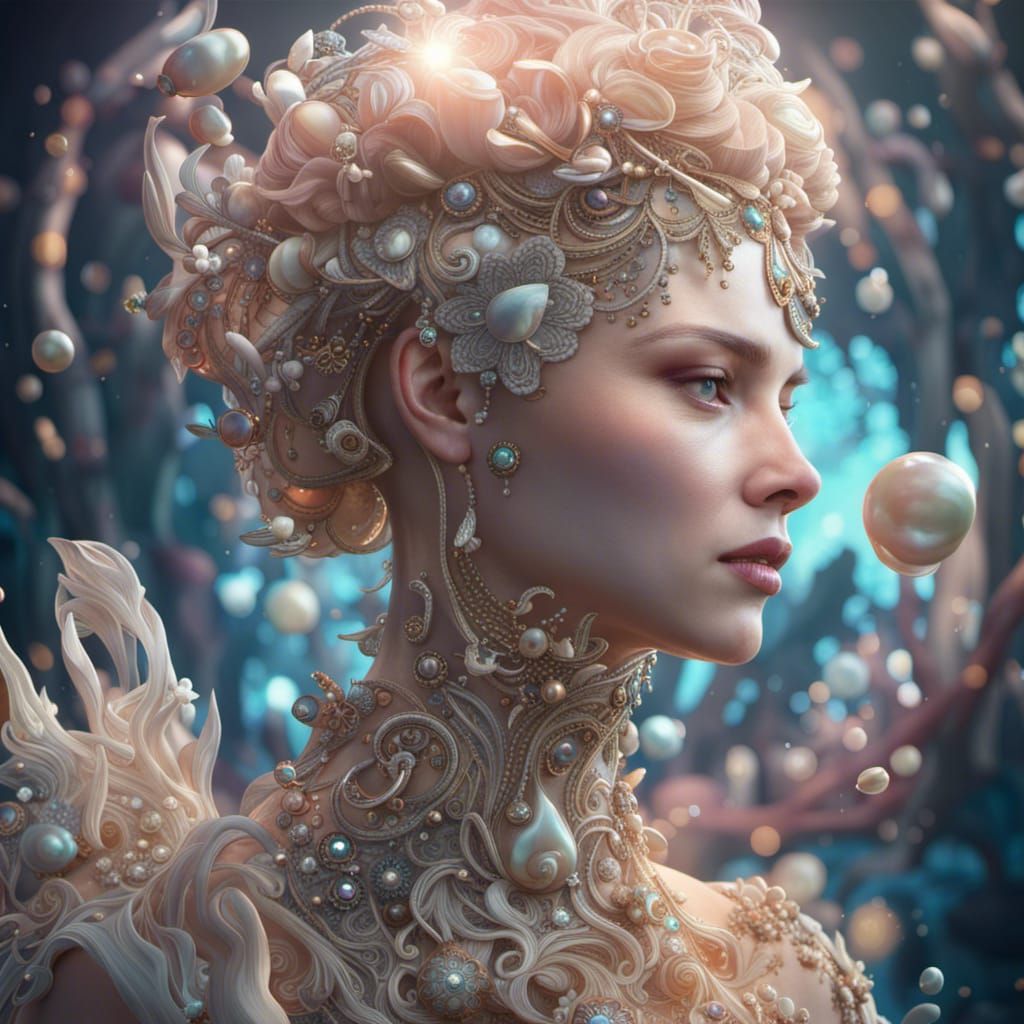 Mother of Pearl Beauty: Detailed Matte Painting