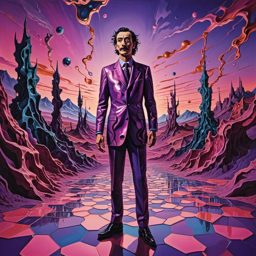 Surreal Four-Dimensional Being in a Dali-esque Realm