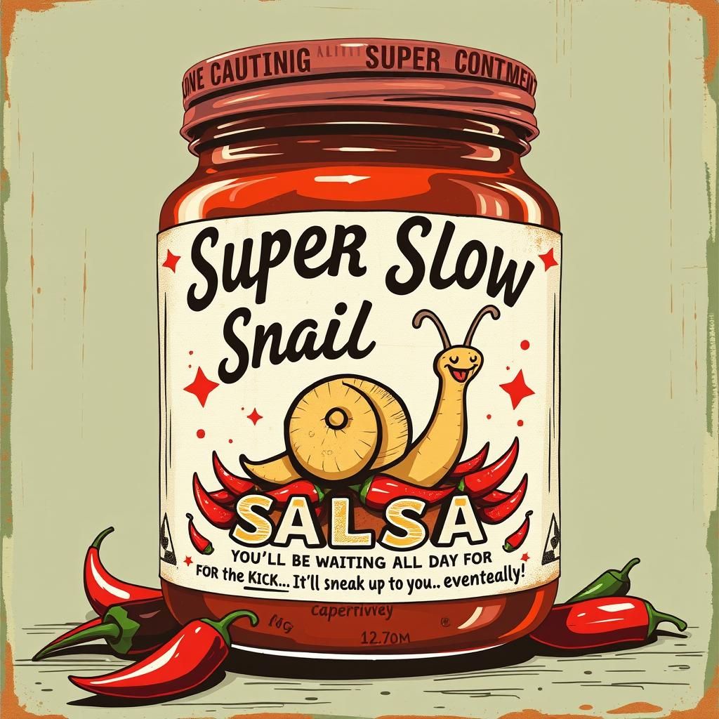 Vintage Snail Salsa Jar in Mexican Folk Art Style