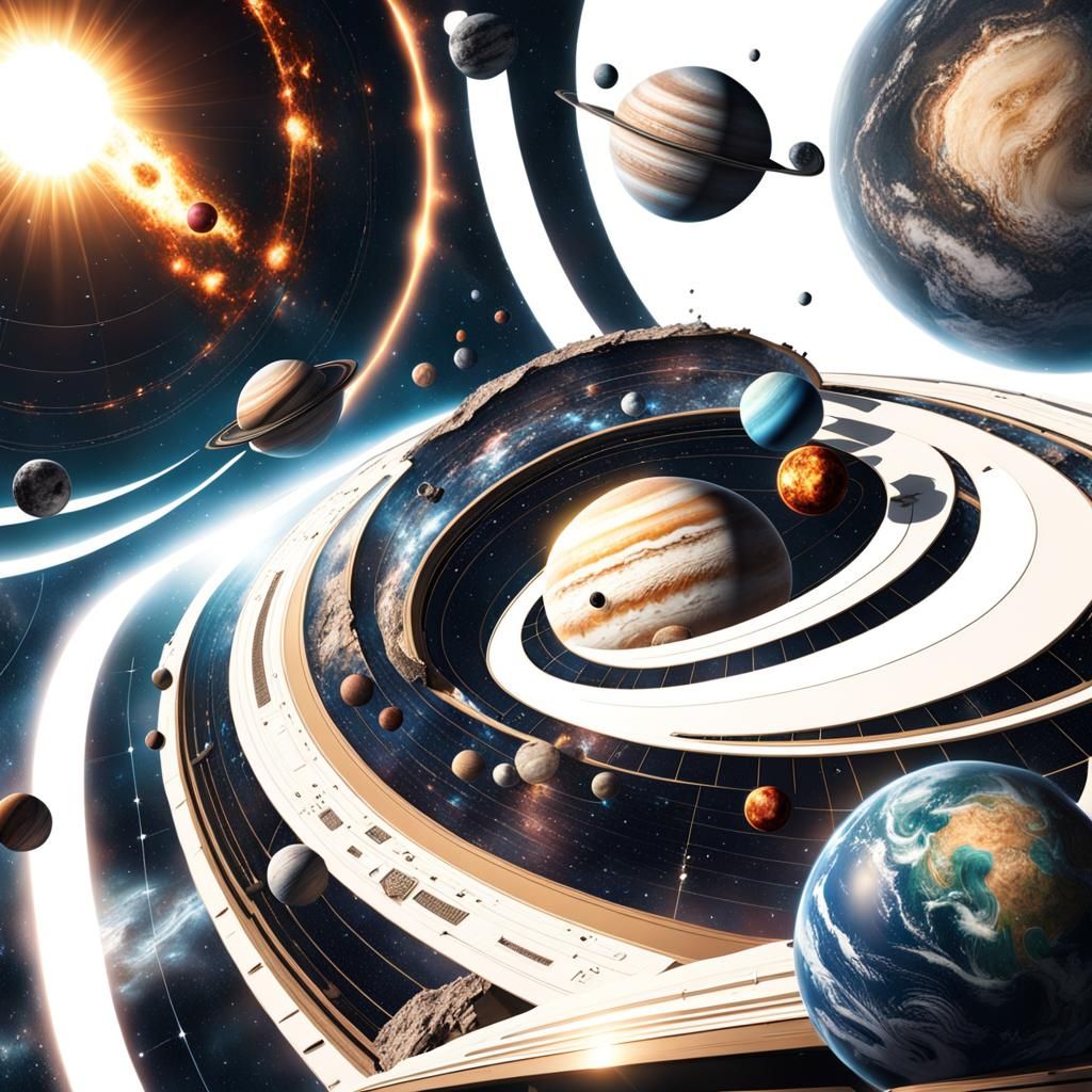 Dramatic Digital Painting of the Solar System