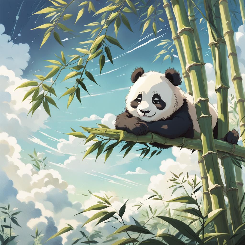 Panda Cub Dreamscape: Studio Ghibli Anime Visual