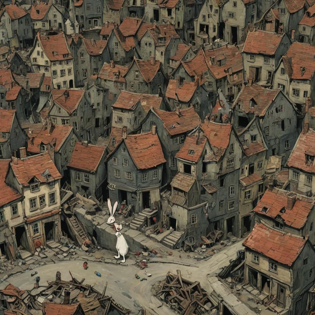 Surreal Monster Rabbit's Hide and Seek Dream