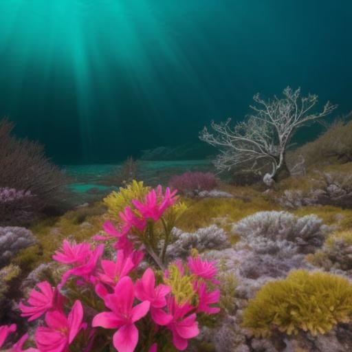 Vibrant Coral and Fish in Mountain Lake Paradise