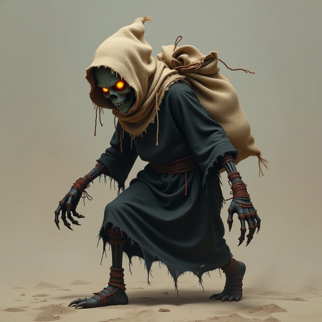 Shroudling: A Bandaged Terror in Dark Surrealist Style