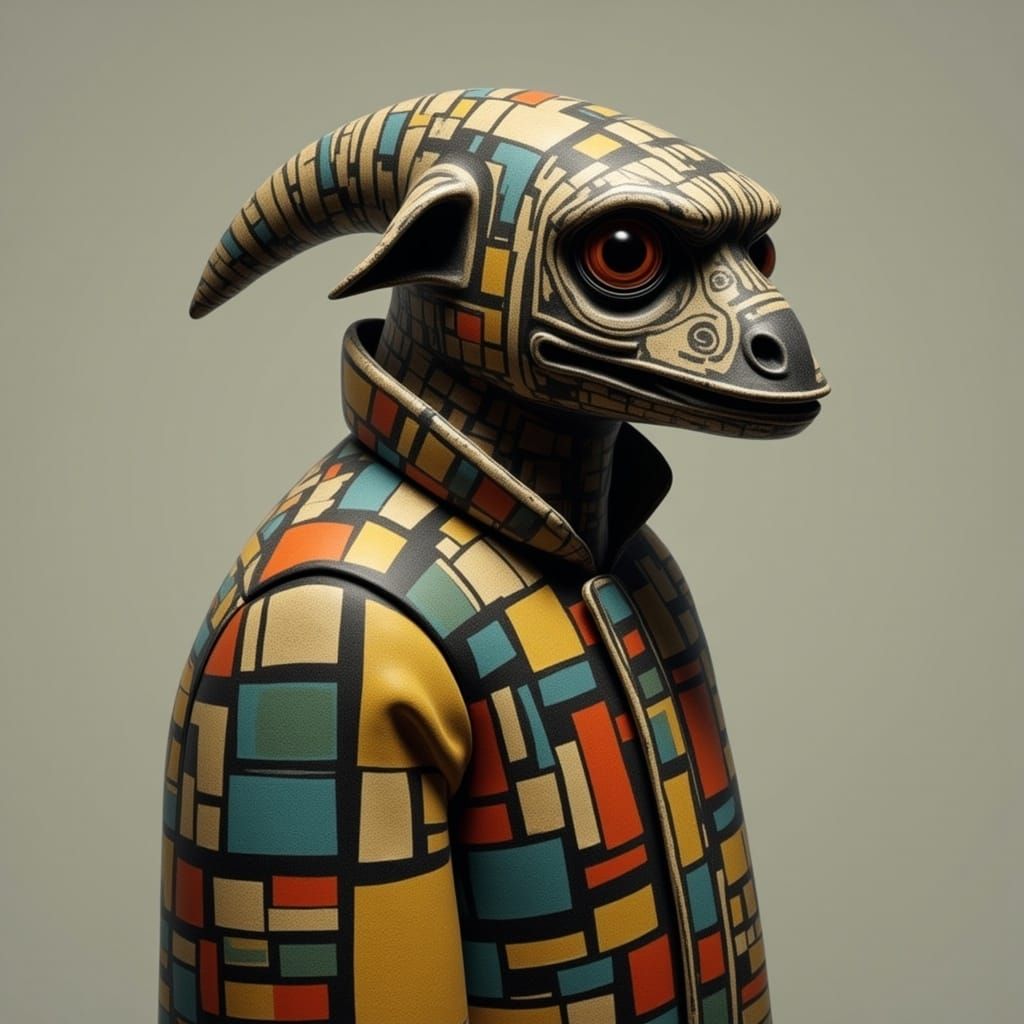 Gnome with Patchwork Coat in Detailed Matte Style