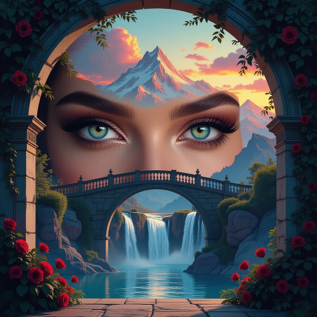 SUPERMODEL WATERFALLS STARE