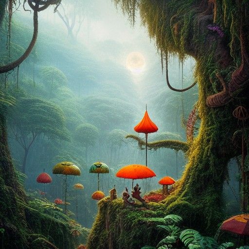 Detailed Jungle Town Photography in Hyperrealistic Style