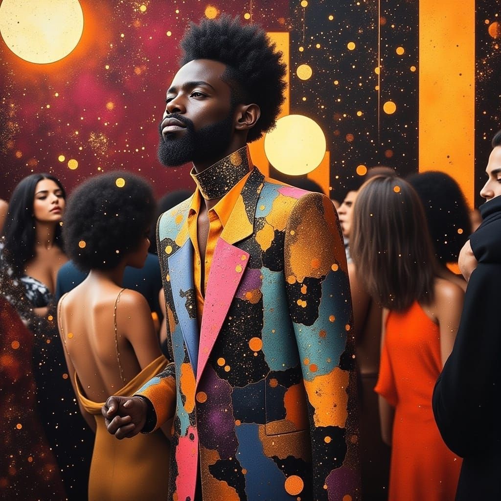 Blaxploitation Star at Modern Party, Hyperrealism