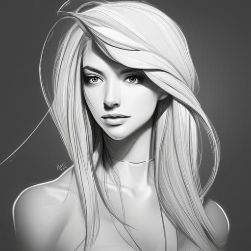 Woman Portrait in Artgerm Style Sketch