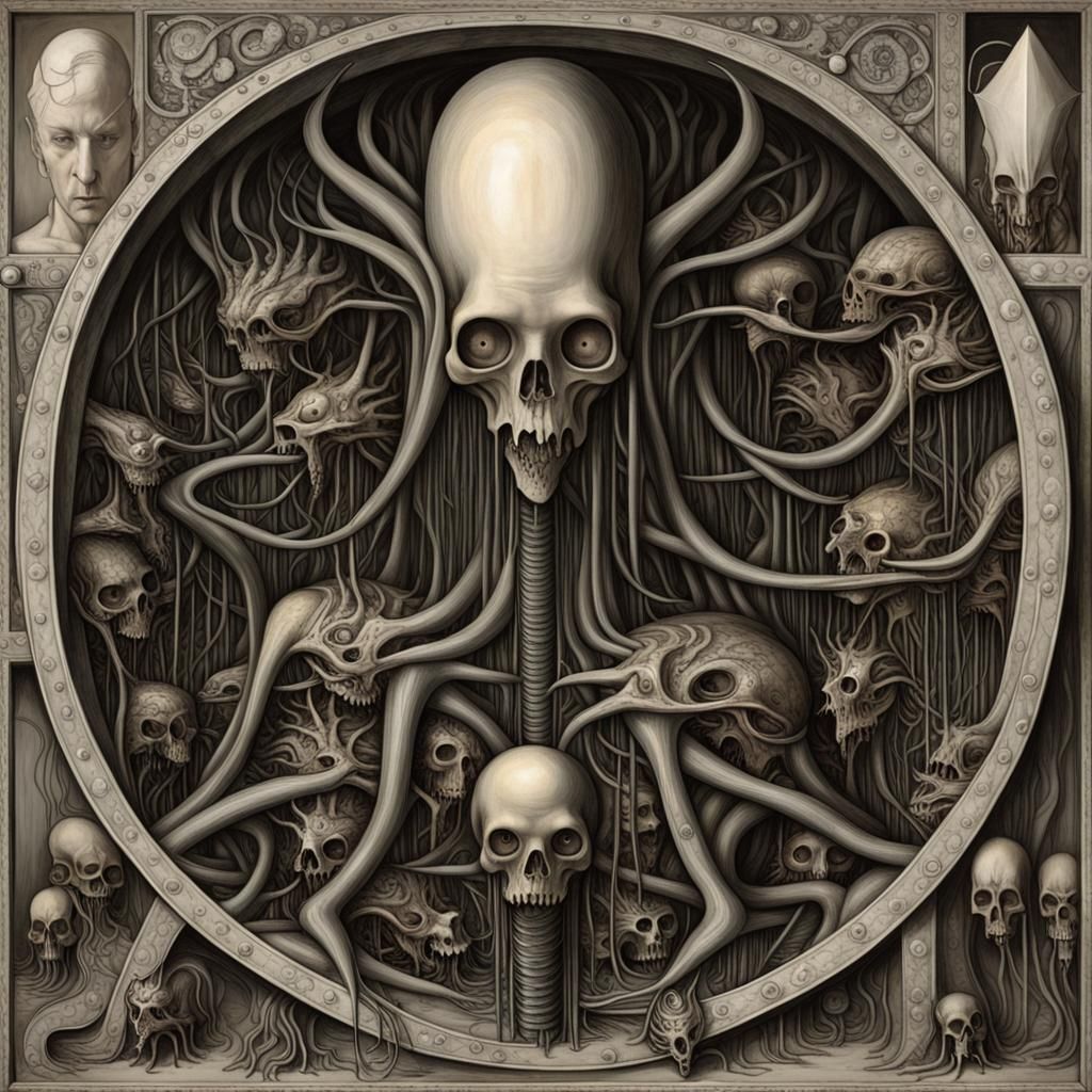 Eldritch Carnage in Giger-Bosch Style