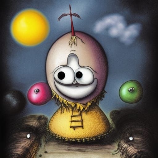 Humpty Dumpty in Tim Burton Style