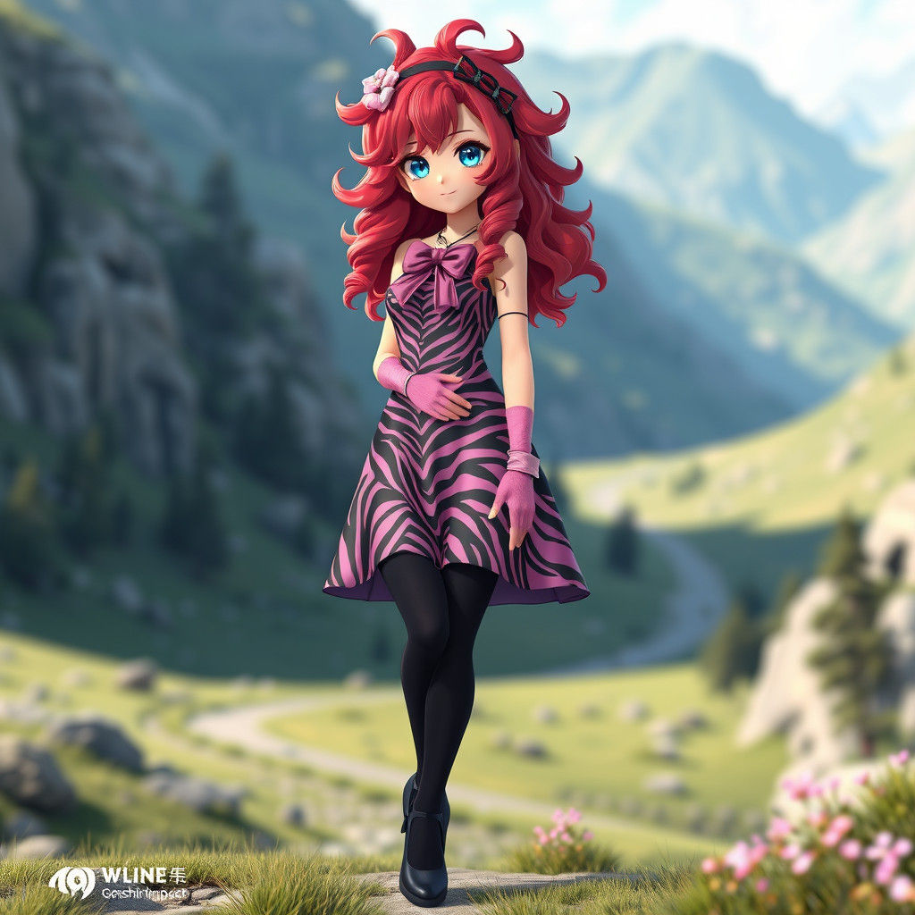 Valley Girl in Anime Style 3D Art