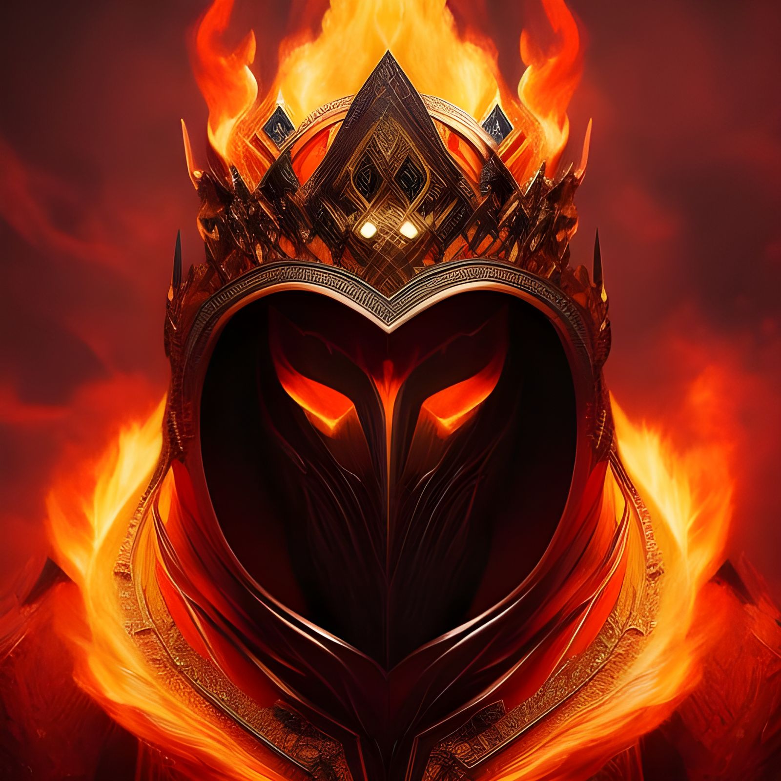 Gilded Fire King Portrait in Fantasy Forest