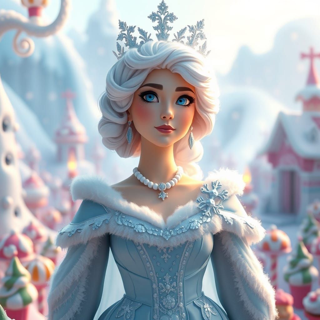 Queen Frosting with frosty ice cream background In 8k resolu...