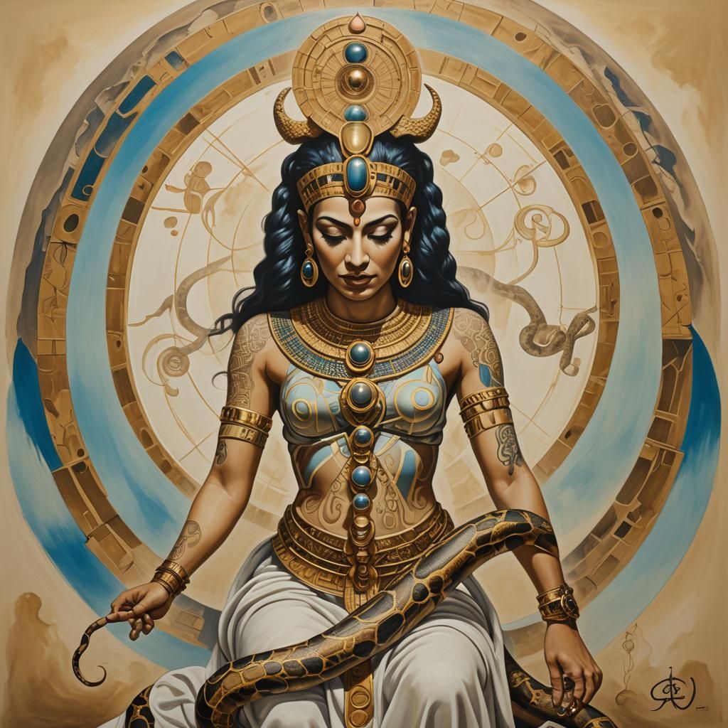 Surreal Kundalini Snake Tattoo in Dali Style