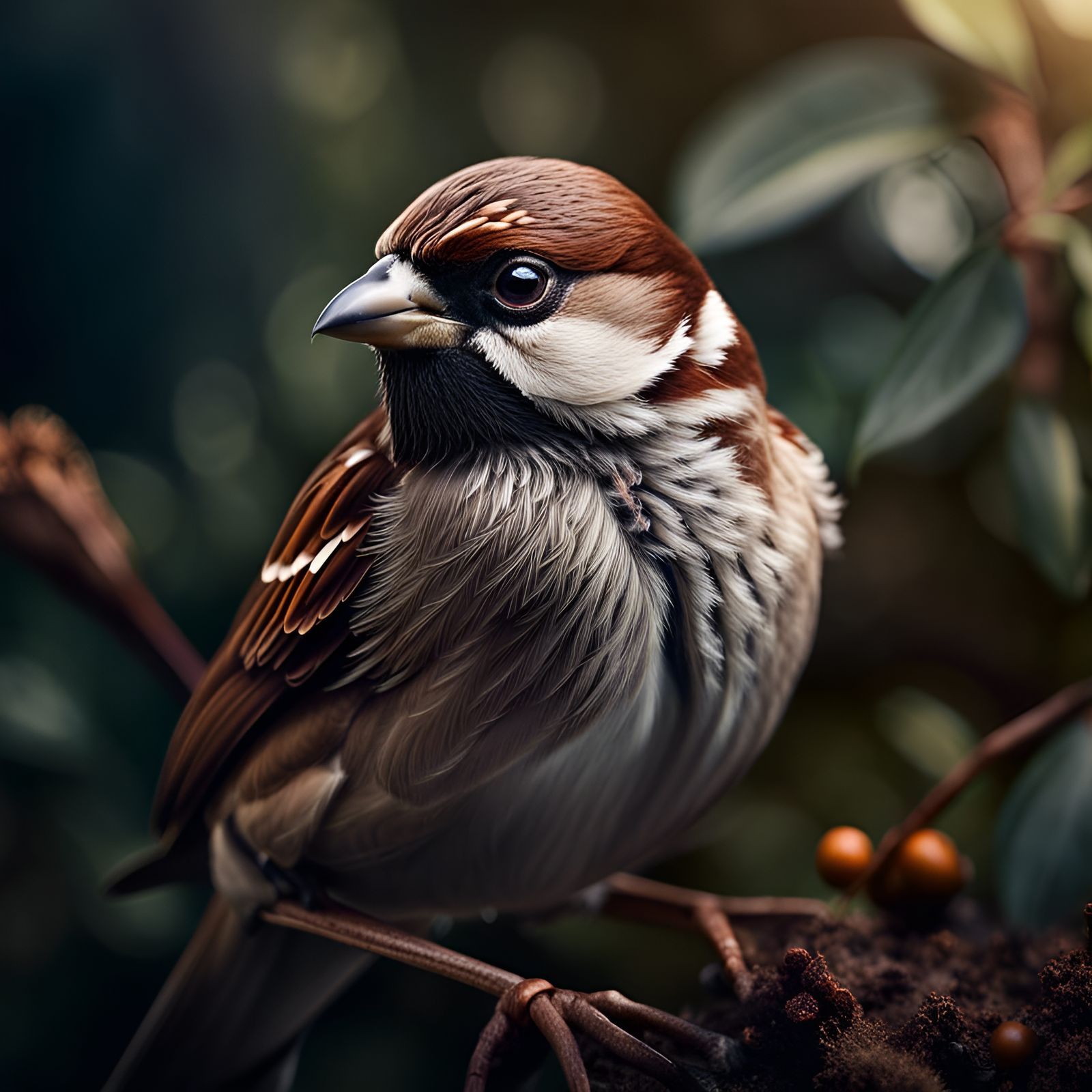 House Sparrow Portrait in Natural Light