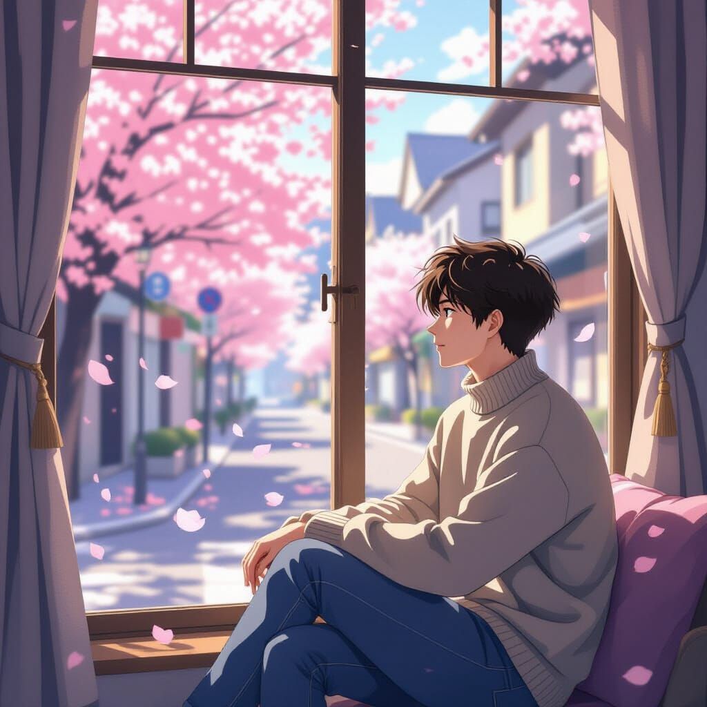 Seoul Serenity: Sunlight and Cherry Blossoms