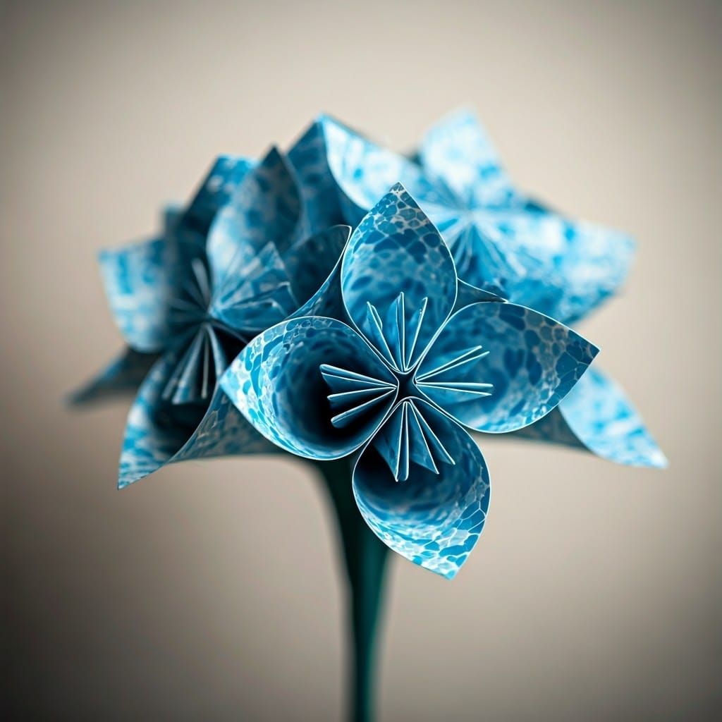 Delicate Origami Bouquet in Soft Focus