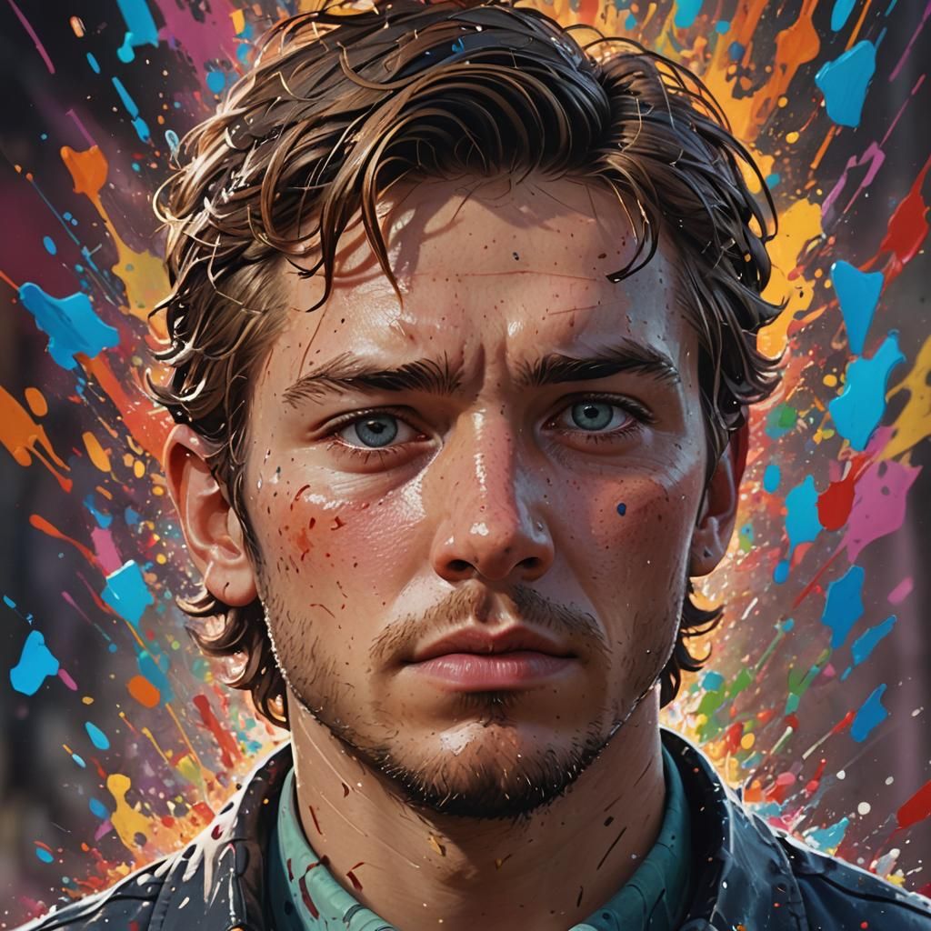 Hyperrealistic Portrait of Lucas in Splash Art Style