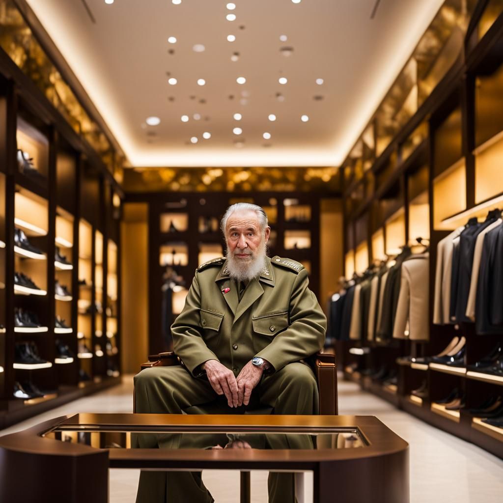 Fidel Castro Visits Louis Vuitton: Professional Photo