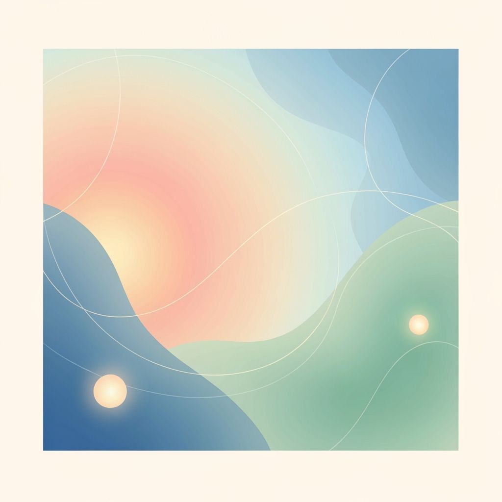Abstract Renewal: Sunrise Colors & Tranquil Blue