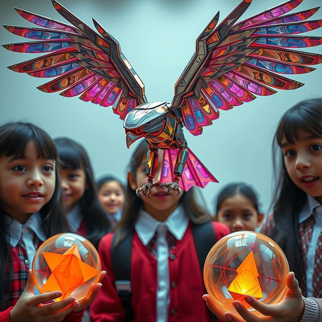 Robotic Origami Hawks Transform for Excited Schoolchildren