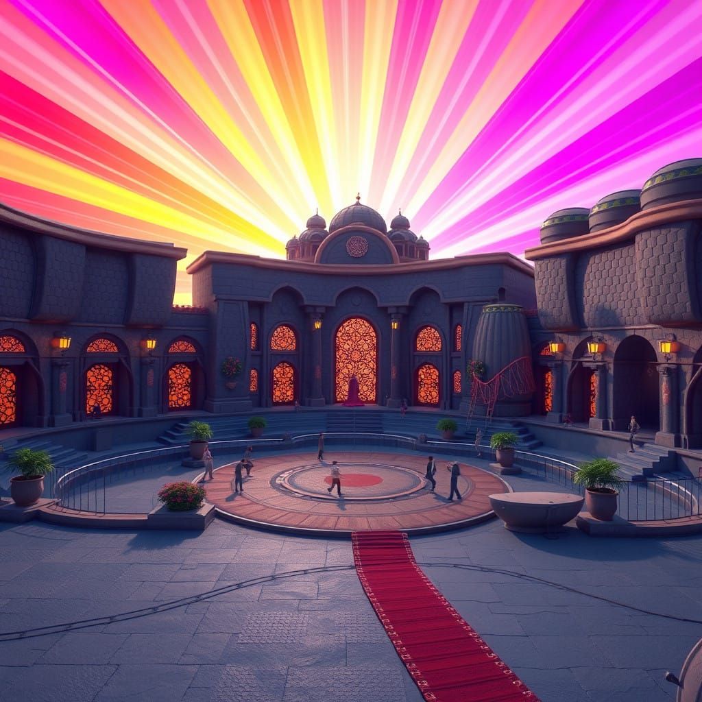 Vibrant Cityscape in Cinematic Style