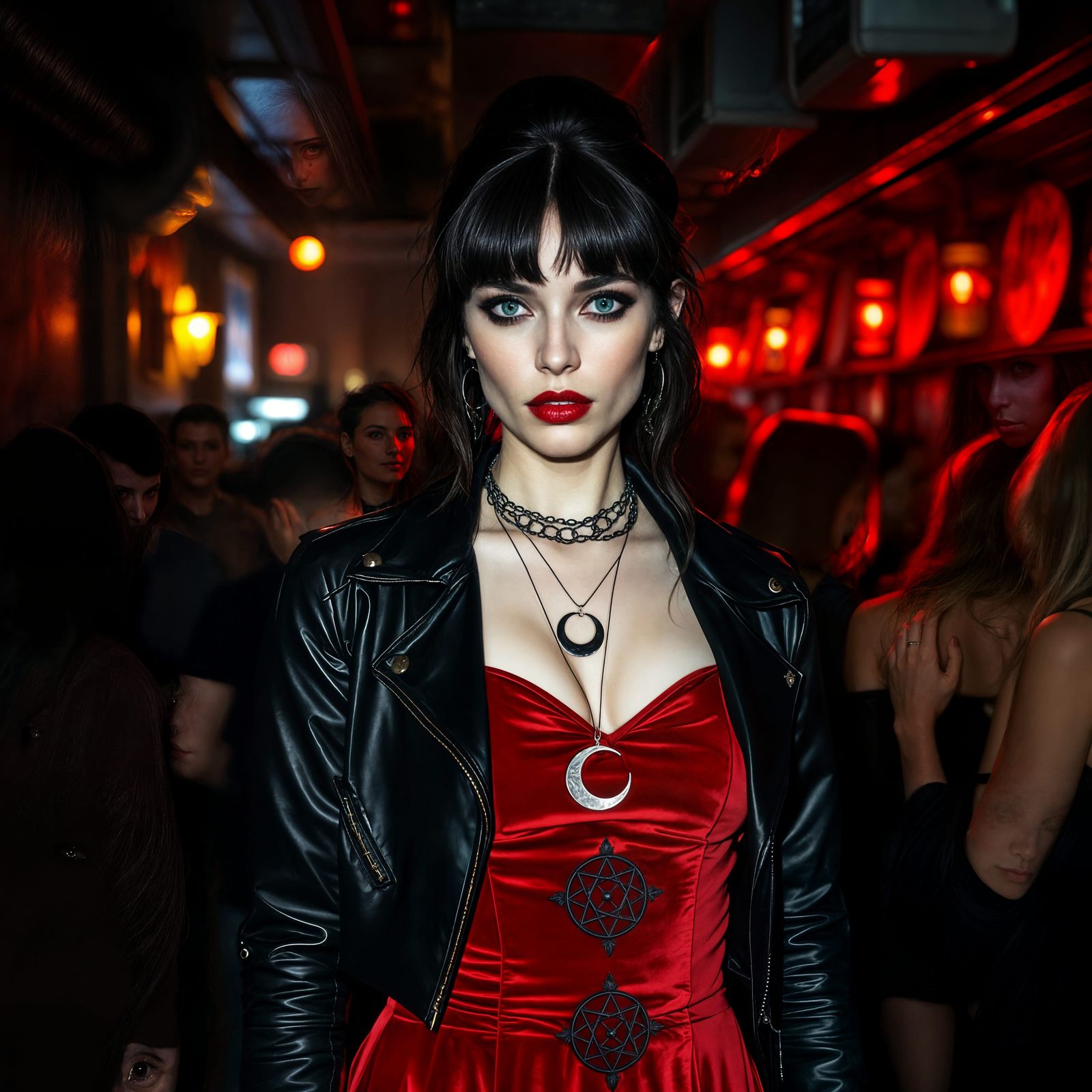 Elegant Vampire Goddess in 1980s London Underground
