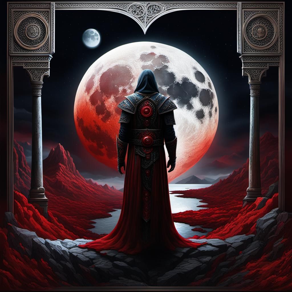 Blood Moon Lunar Eclipse Fantasy Concept Art