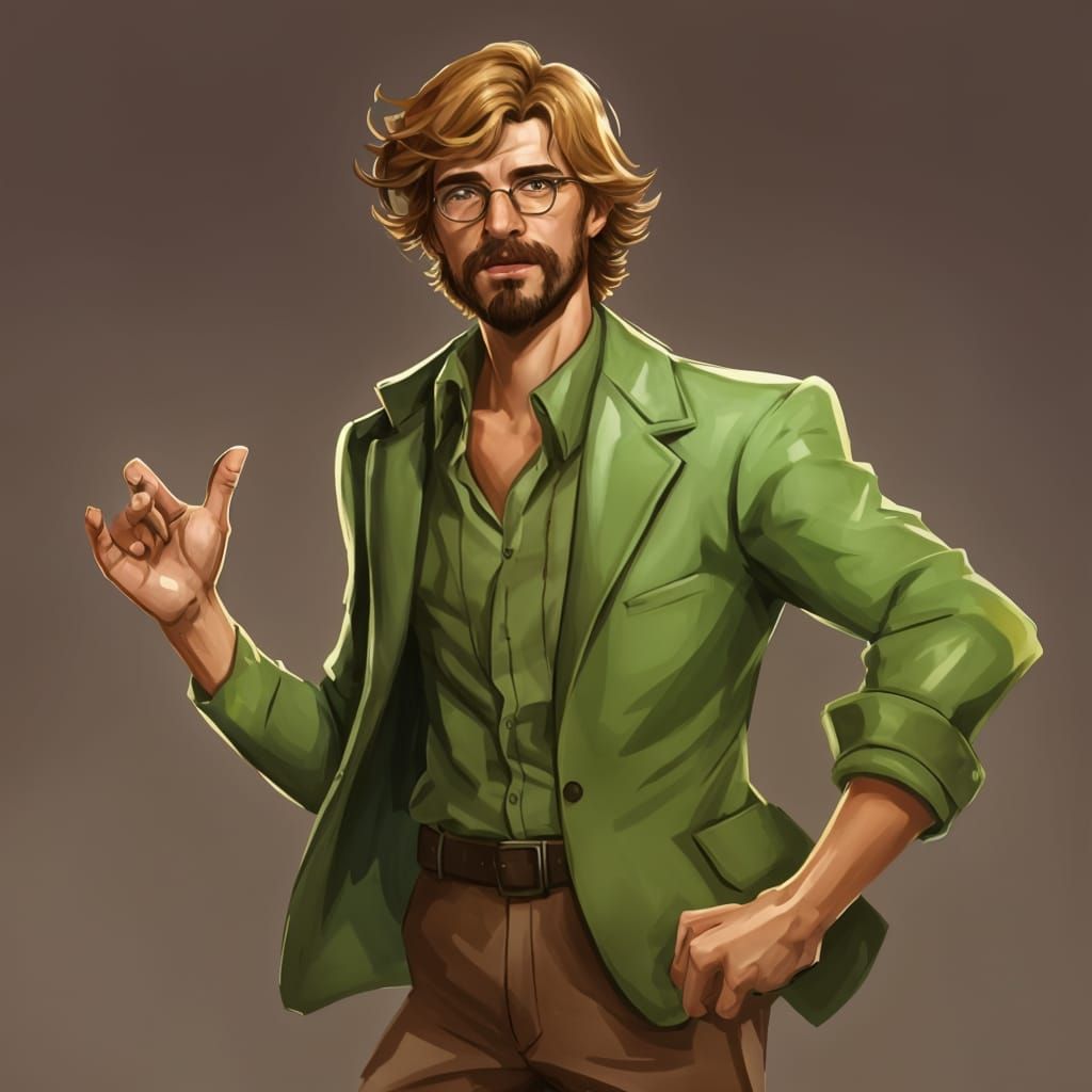Stylish Spy with Goatee in Hyperrealistic Art