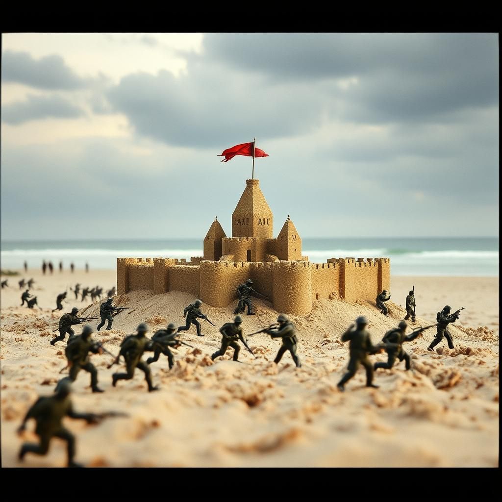 Army Men Besiege Sand Castle: Cinematic Film Still