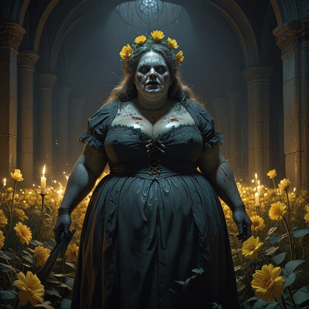 Gothic Horror Scene by Gustave Doré and Greg Rutkowski