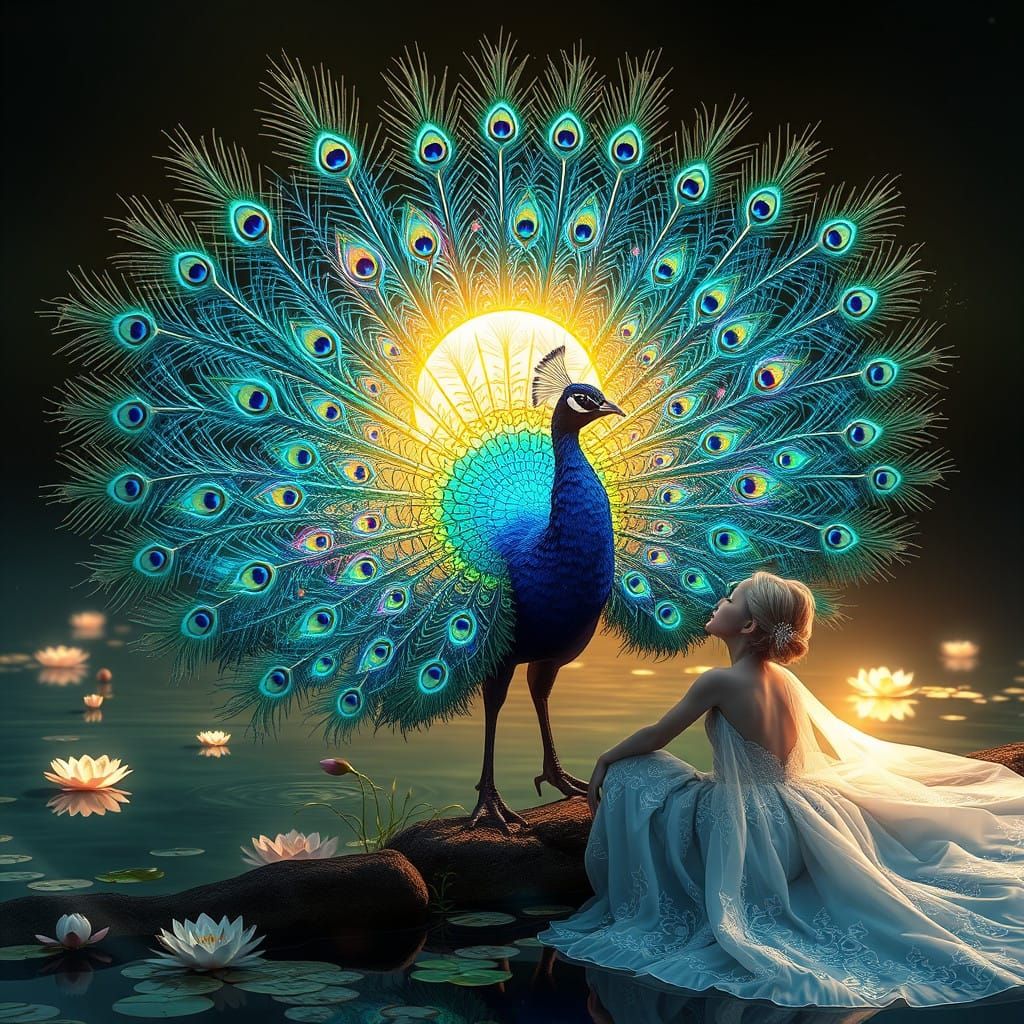 Majestic Peacock Reveal: Celestial Colors Unfold