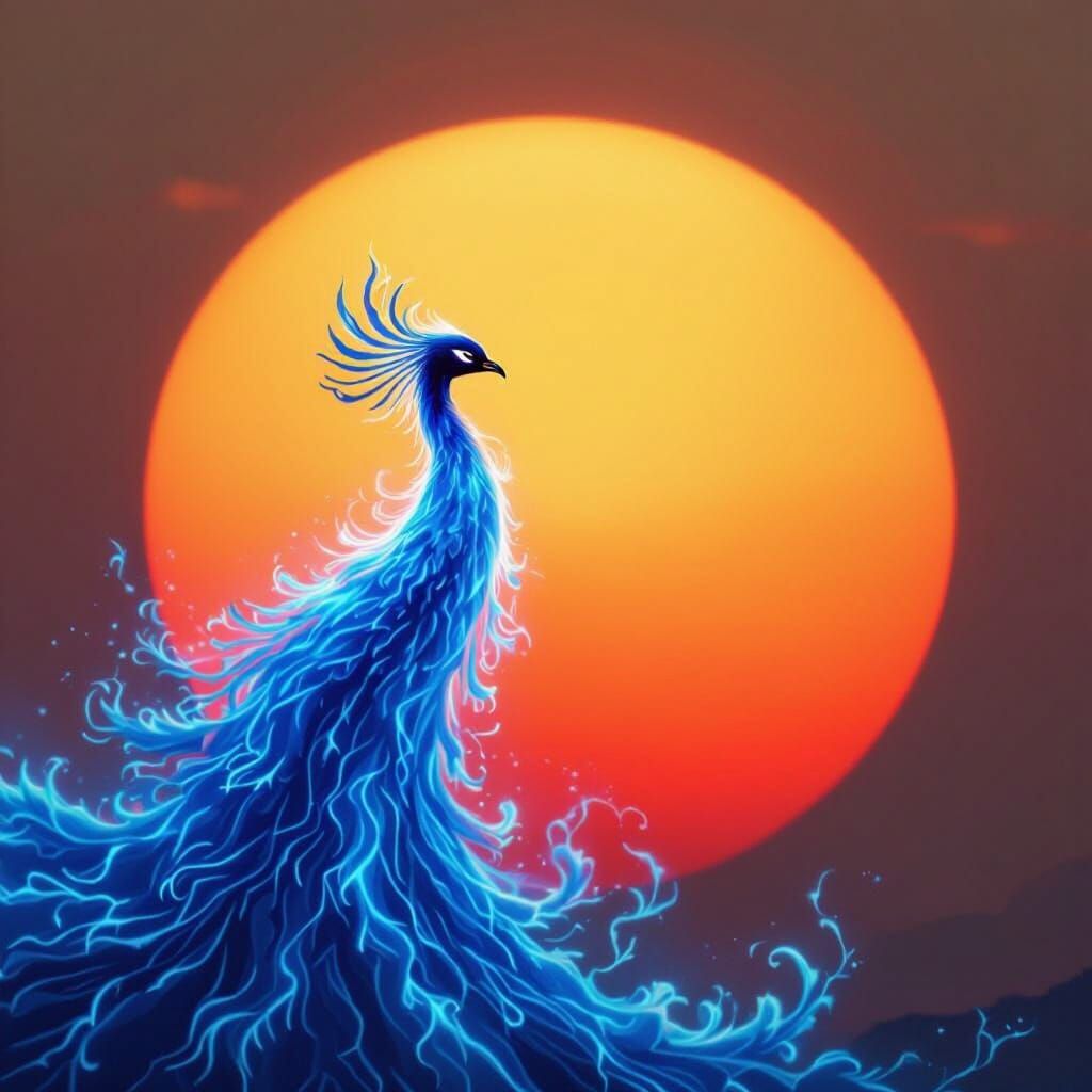Fiery Phoenix Rising Before Solar Eclipse