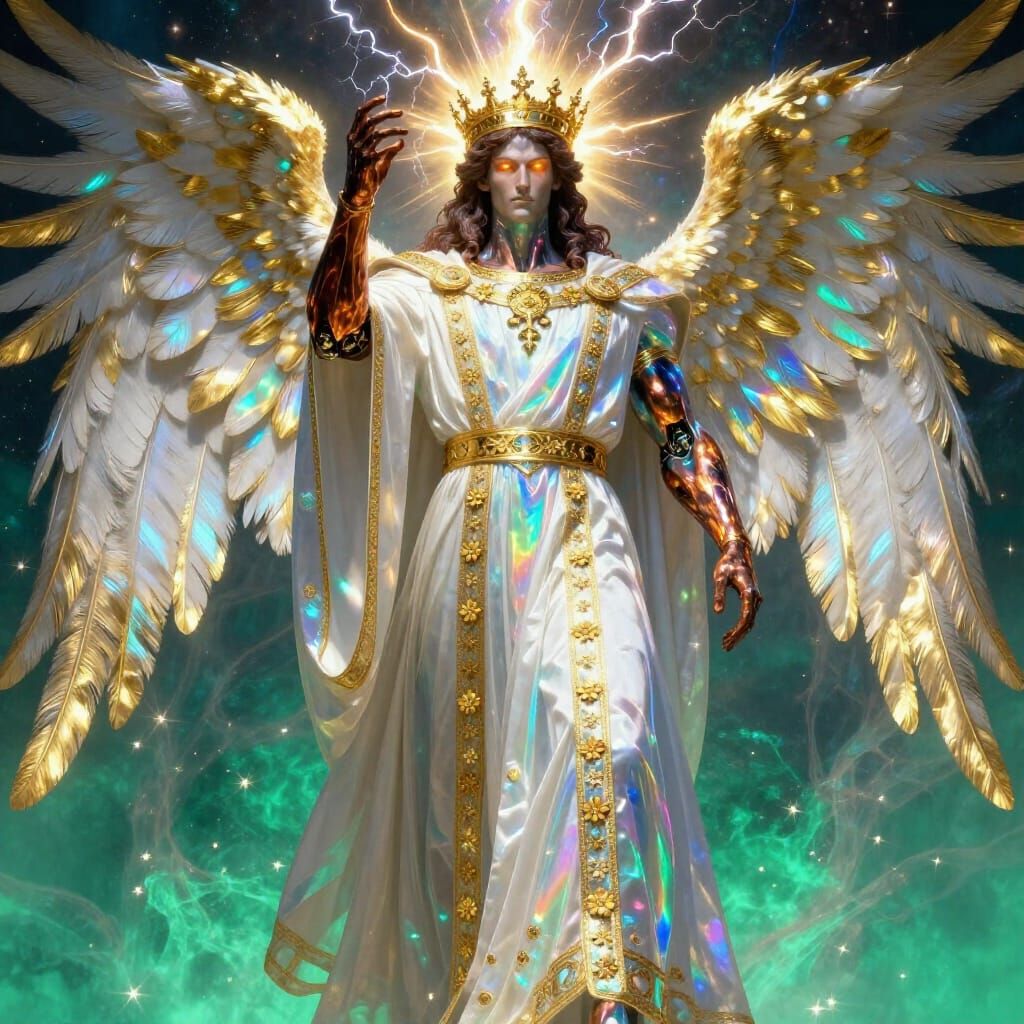 Archangel Sandalphon in Radiant White-Gold Robes