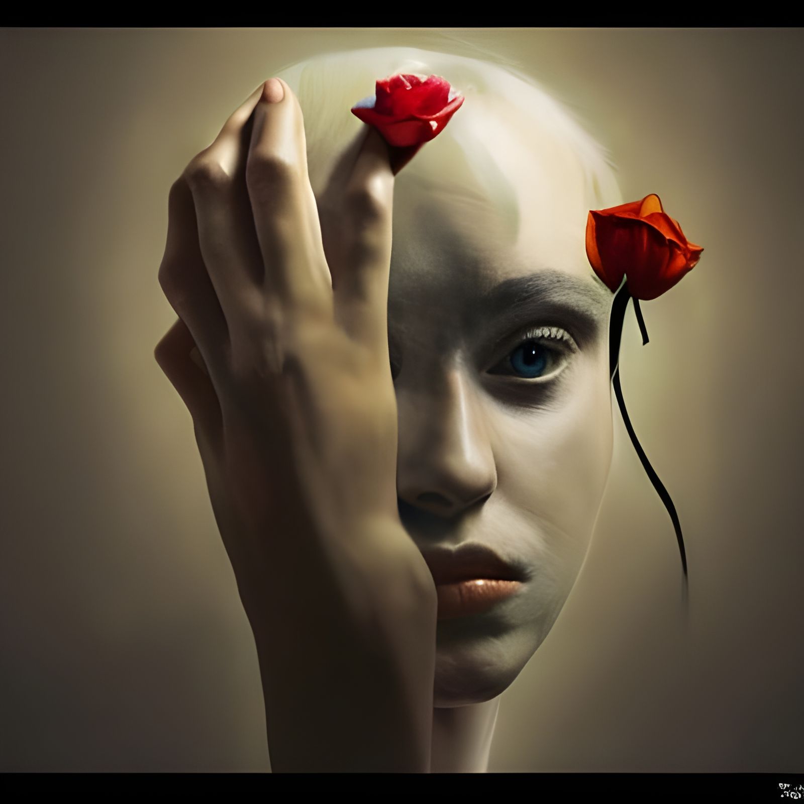 Eldritch Rose: Hyperreal Painting in Soft Light