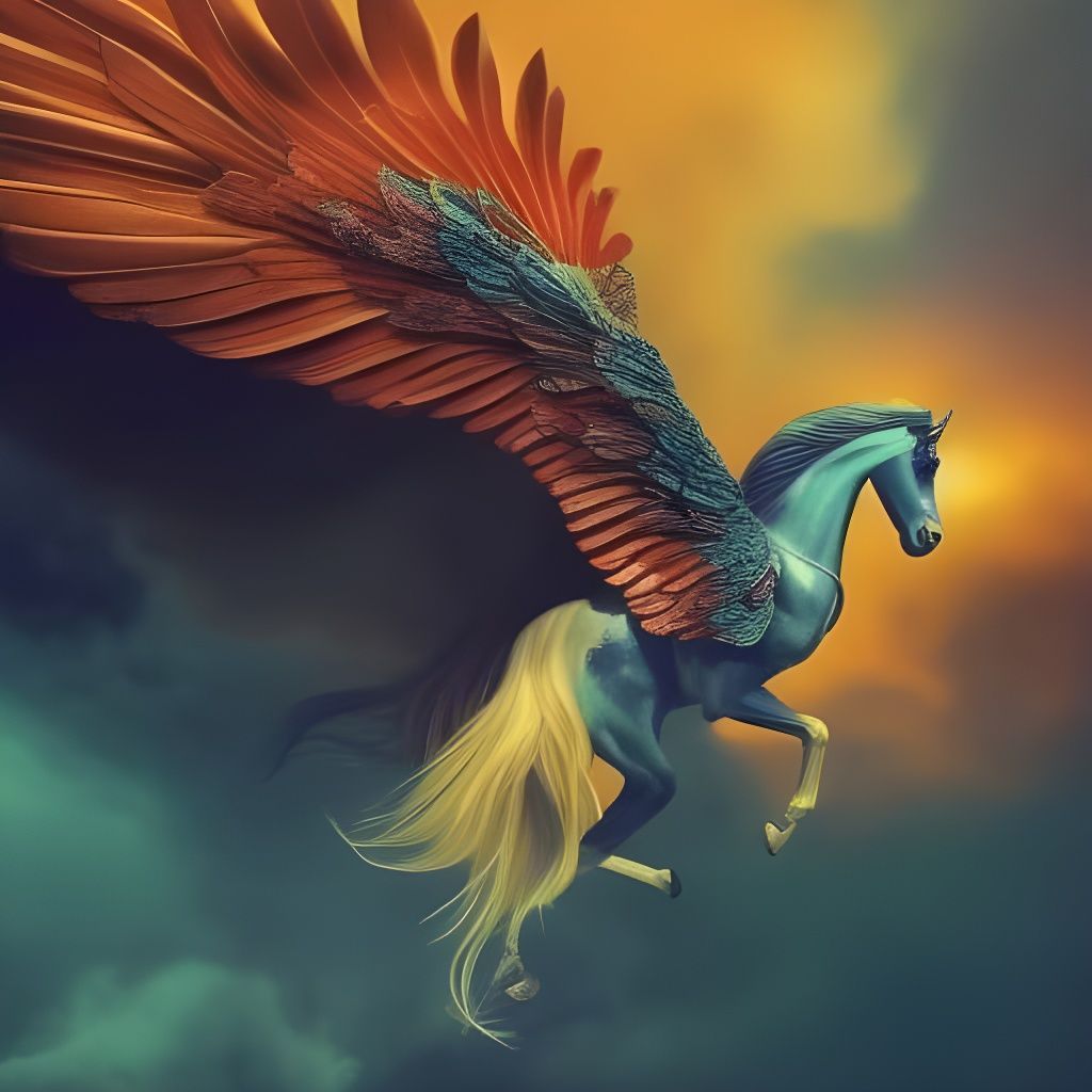 Majestic Pegasus Descent from Mount Olympus