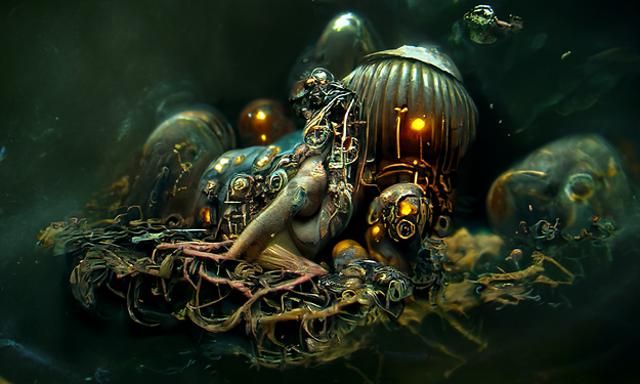 Steampunk Spaceship Illustration in 8K Resolution