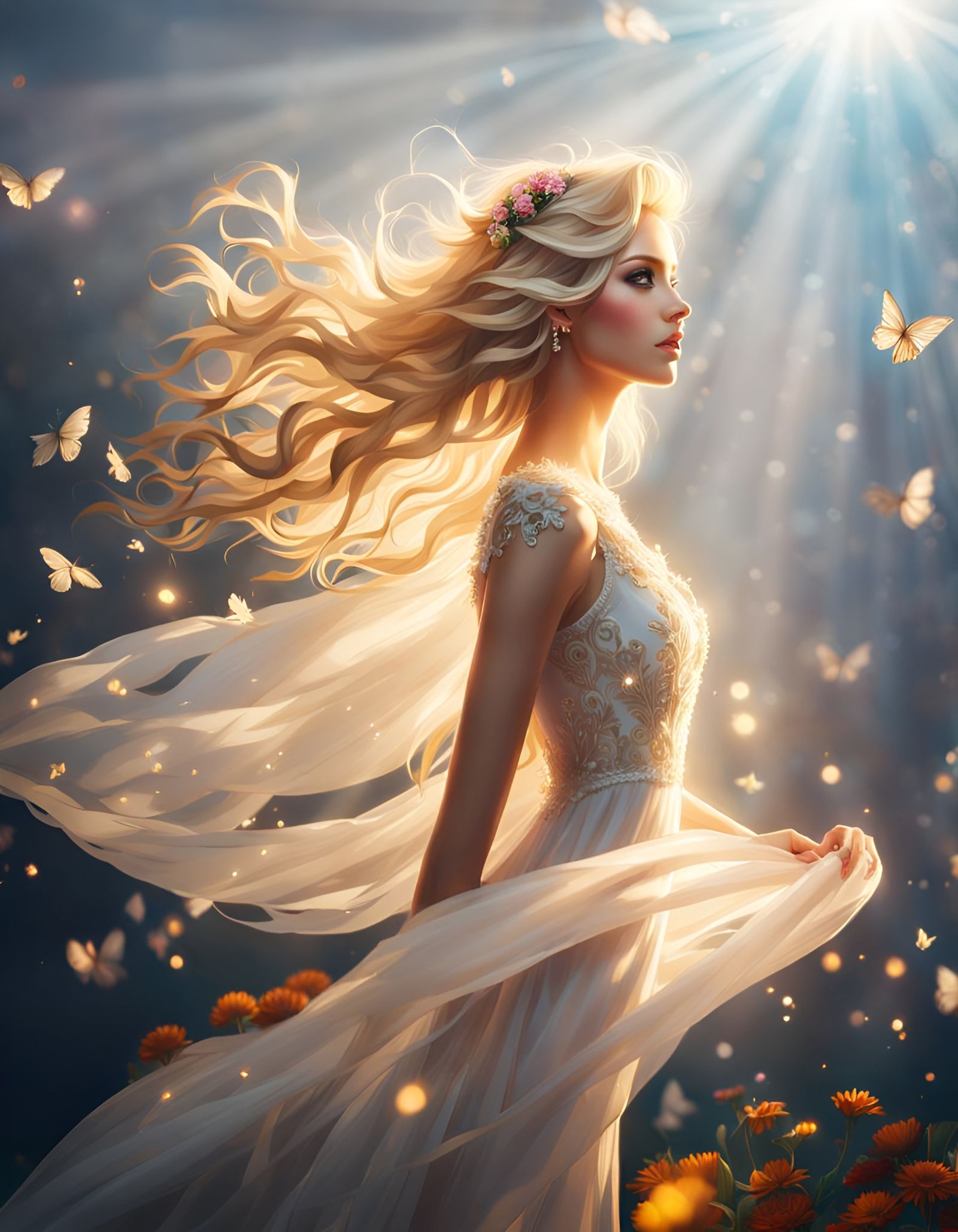 A high-resolution, ultra-detailed masterpiece of a beautiful...