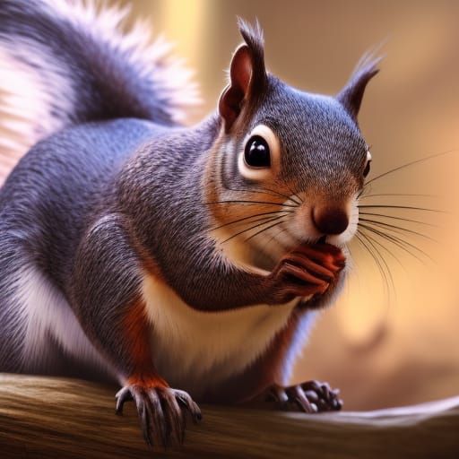 Hyperdetailed Squirrel Concept Art in 8K