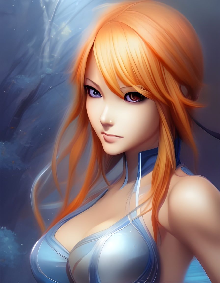 Anime Character Nami: Digital Art Portrait