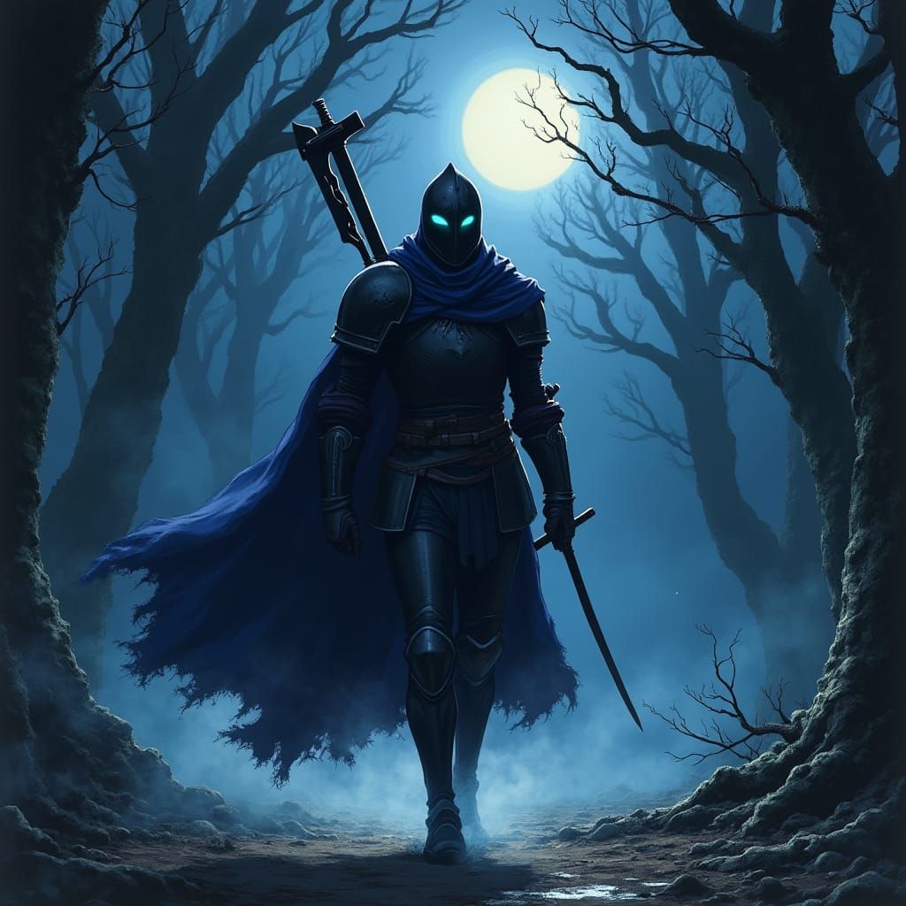 Dark Knight Embarks on Haunted Moonlit Quest in Anime-Inspir...