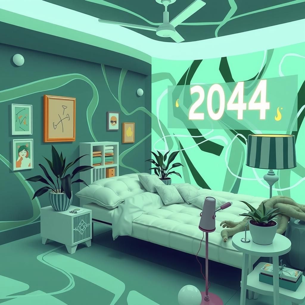 Abstract Cubist Image in Kawaii Maximalist Style