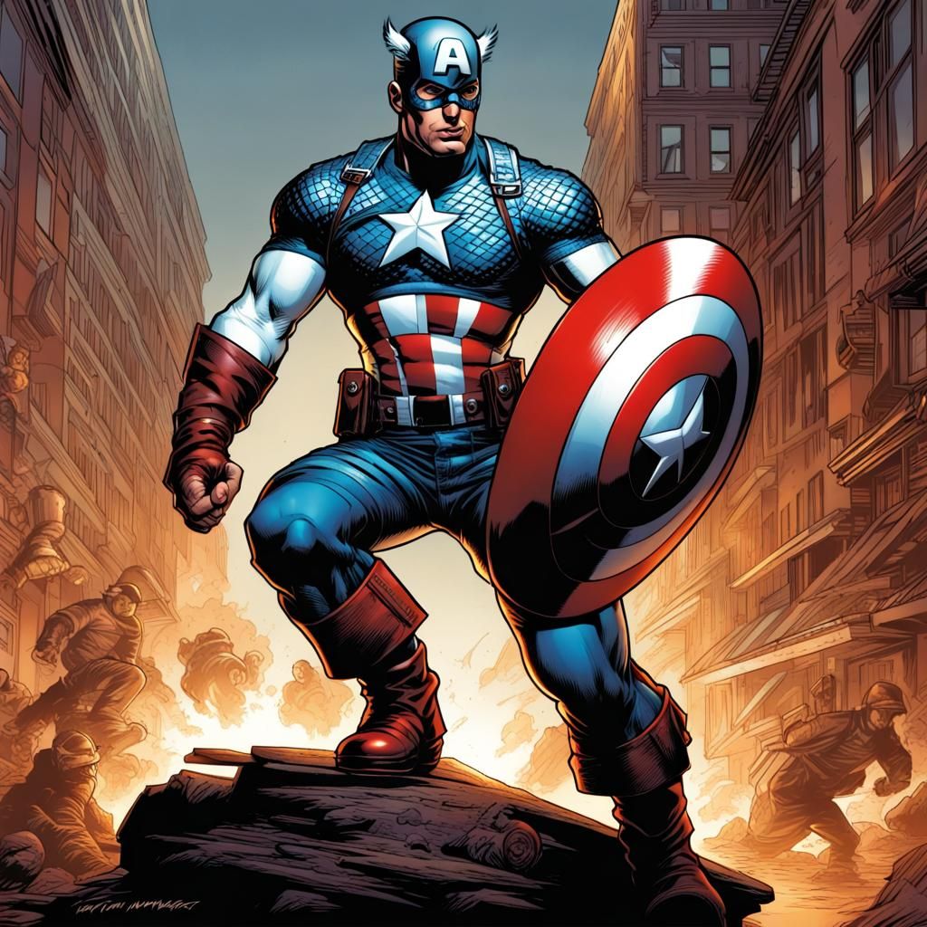 Captain America Comic Book Art by Mark Brooks