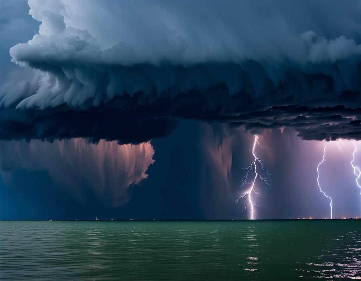 Dramatic Storm Clouds Over Lake Erie
