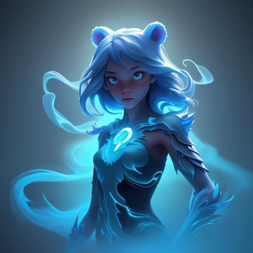 Ethereal Ghost Bear in Unreal Engine 5 Style